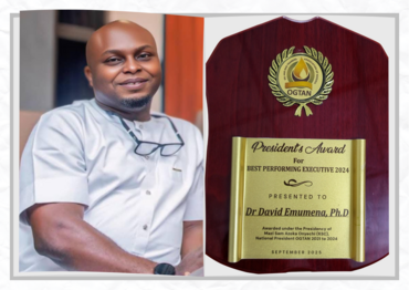 Dr. David E. Emumena receives the OGTAN President’s Special Award